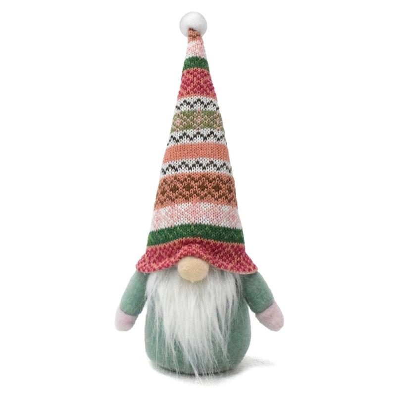 Set of 2 Christmas Ethnic Gnomes Dolls Decors Handmade Scandinavian Tomte Figures Ornaments for Home and Party Display