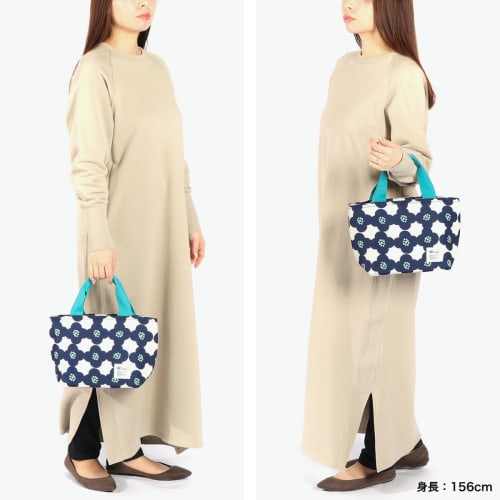 Wpc. Patterns Insulated Lunch Bag, Peony Design, Red, Women's, Aluminum Fabric, Ice Pack Pocket, Insulated, Holds 500ml PET Bottles, Stylish and Cute,