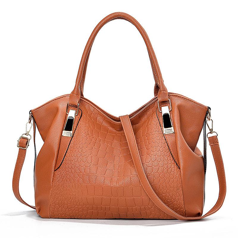 2023 New Fashion Crocodile Grain Tote Bag Soft Leather Large Mom Bag