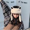 Women Earflap Cap Ushanka Trapper Hat Cat Ear Faux Fur Fluffy Windproof Warm Hat