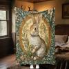 1pc Medieval William Morris Rabbit Design blanket, al season lightweigh Poster blanket home office outdoor nap multifunc Poster blanketional blanket