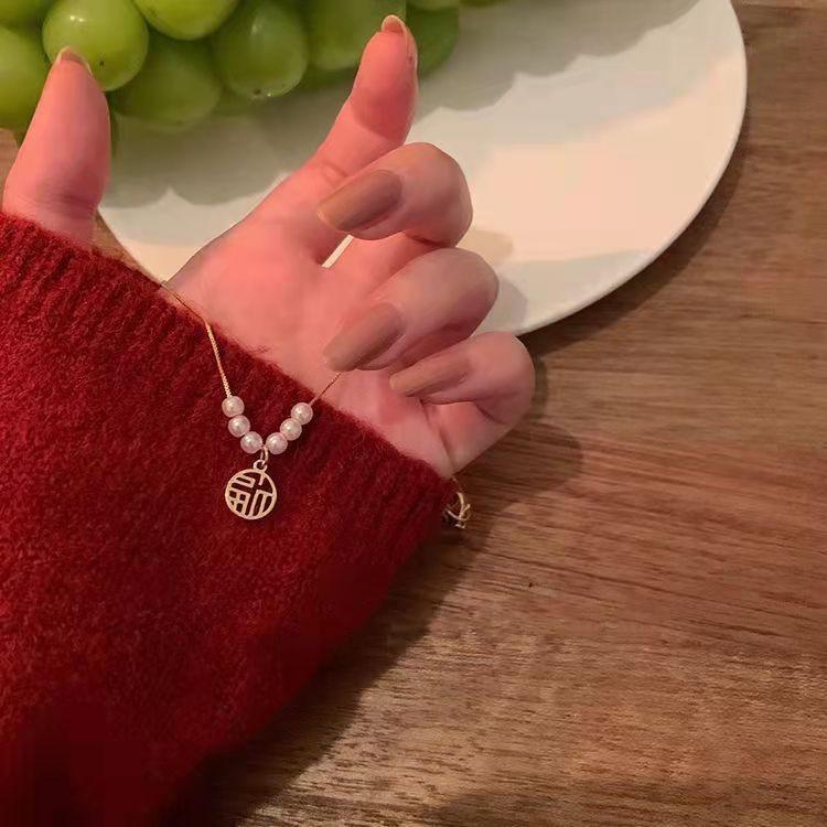 Temperament Water Drop Necklace Women'S Light Luxury Niche Senior Design Sense Student Girlfriend Tassel Clavicle Chain
