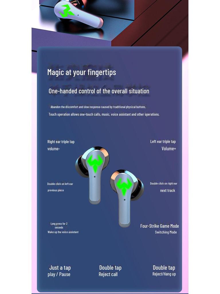 N35 Dual-Mode Bluetooth-Headset: Echt kabellos, Umschaltbare Musik- und Spielmodi, Lange Standby-Zeit, Chinesisch/Englisch