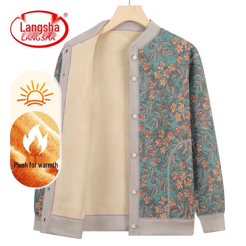 LangSha Women s Fleece-Lined Cardigan Jacket L