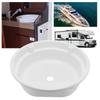 RV Łazienkowa Umywalka Nablatowa 430x140mm Okrągła Biała Do Mycia Rąk Akrylowa Duża Pojemność dla Kampera Przyczepy Kampingowej