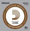 D Addario D'Addario PB030 Phosphor Bronze Acoustic Guitar Single String .030 Gauge 10-Pack Set