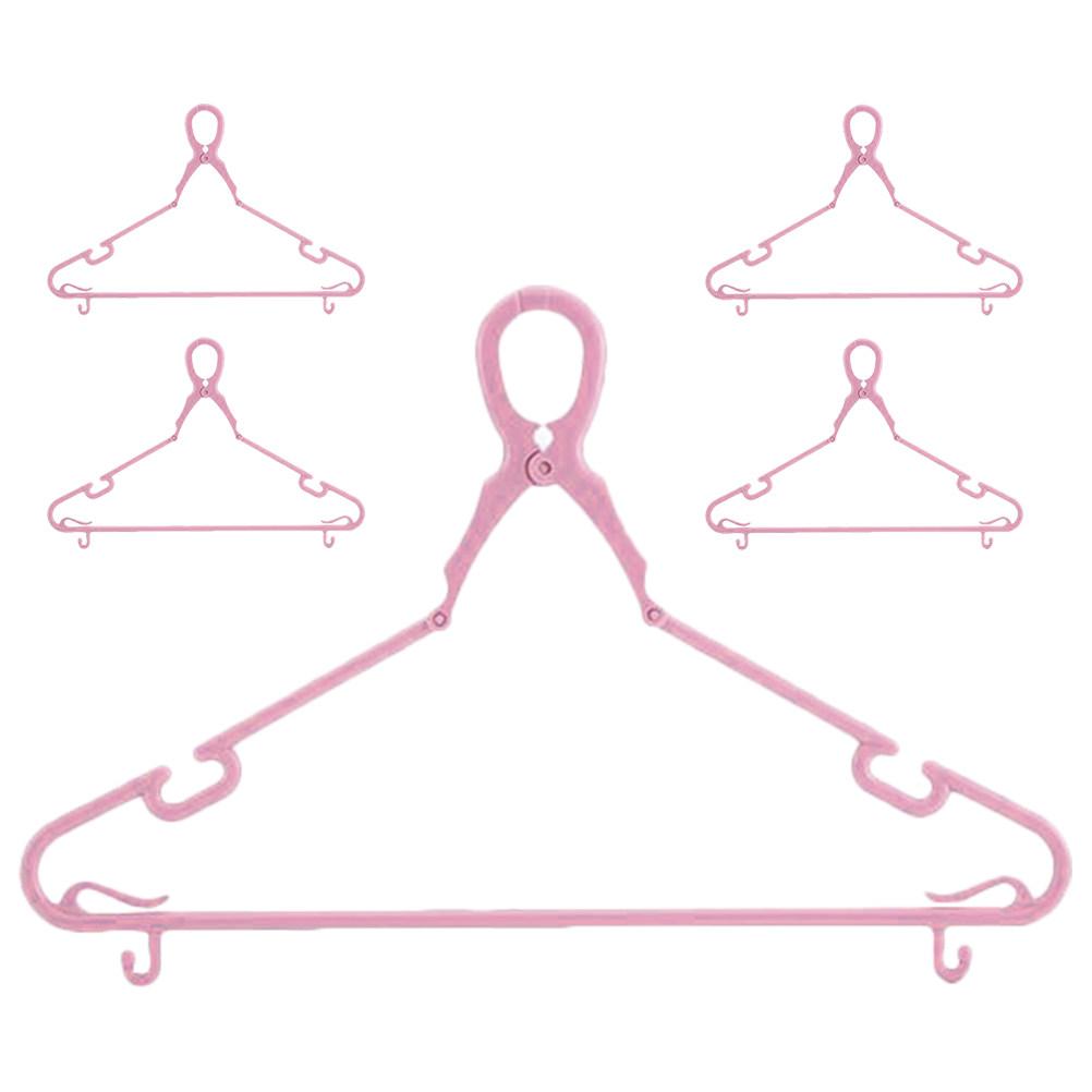 5Pcs Windproof Clothes Hangers Heavy Duty Plastic Multi-Functional Clamp Hangers for Pants Towels Shirts Vest Laundry Organizer