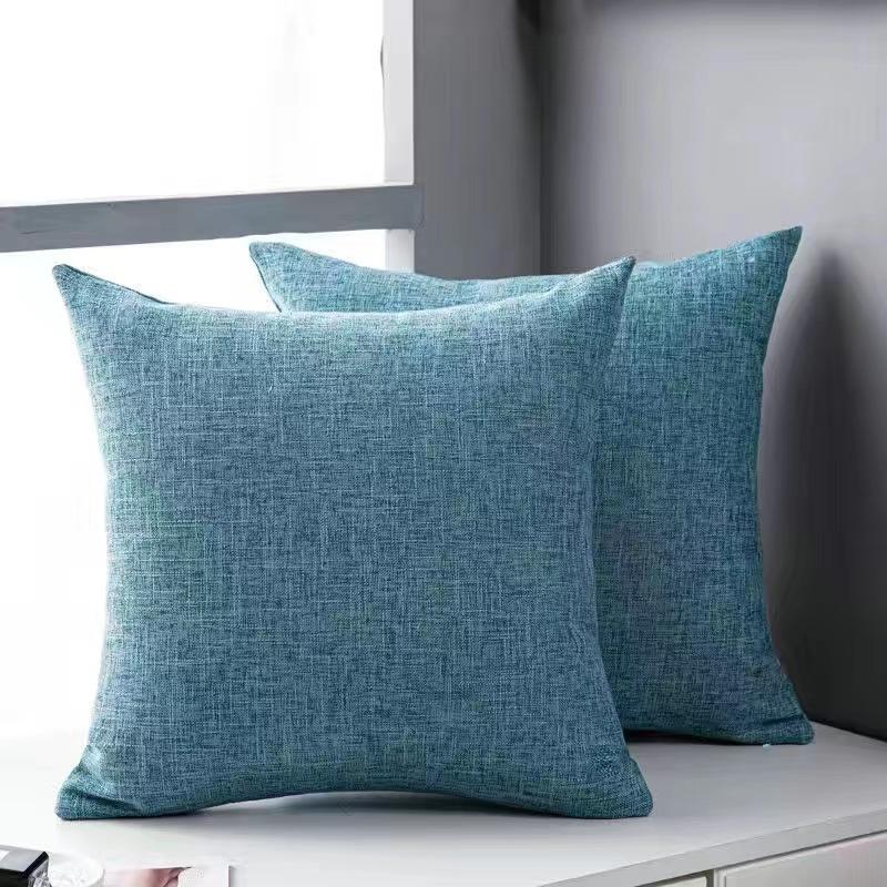 Modern Simple Style Linen Pillow Pure Color Elegant Office Bedside Cushion Cover Fabric Back Sofa