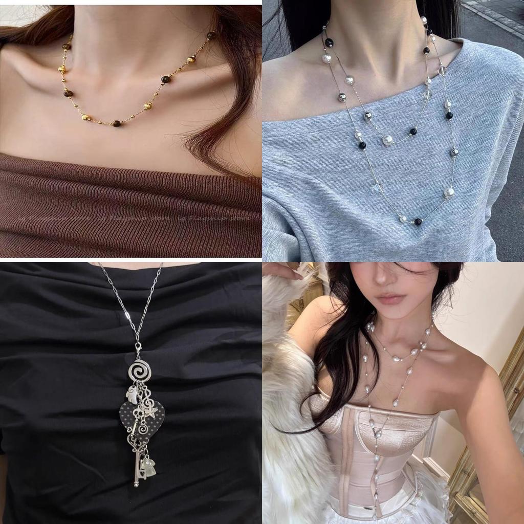 Tiger Eye Stone Multilayer Geometric Necklace With Beaded Chain For Women And Men