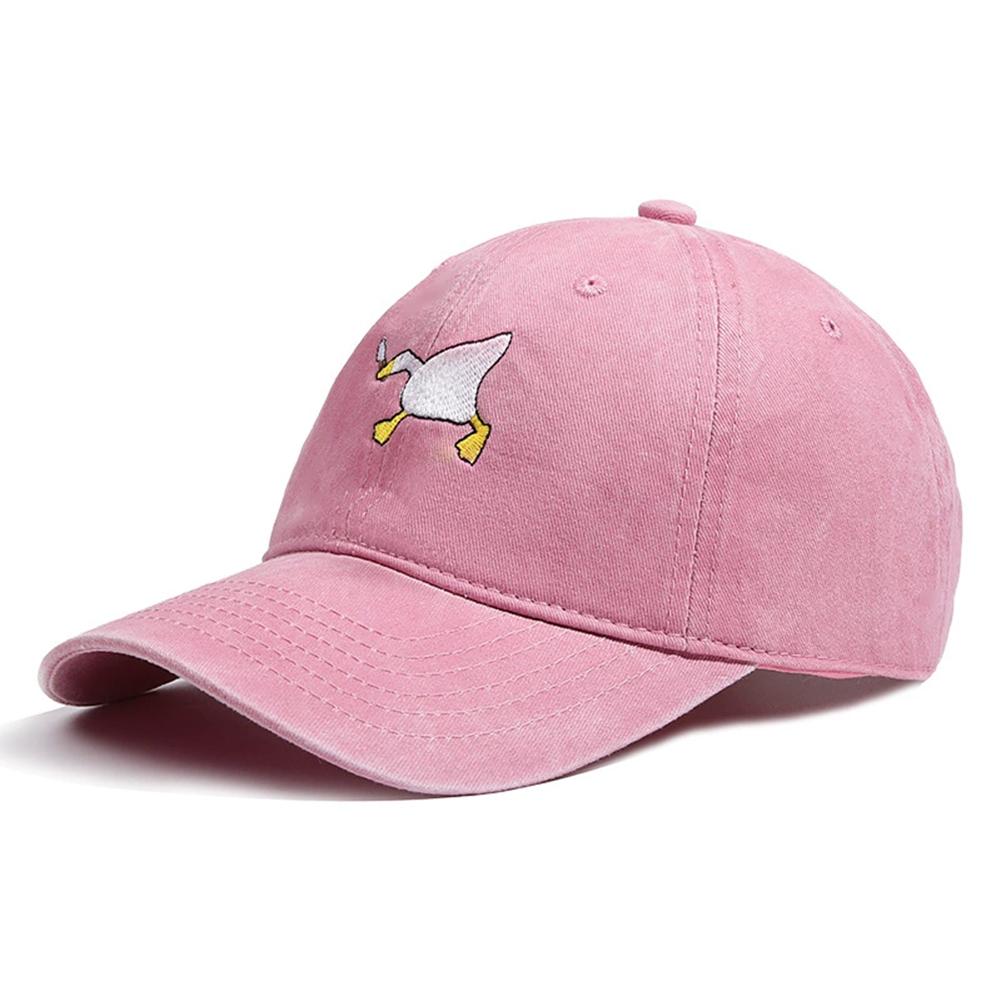 Cartoon Goose With Knife Embroidered Baseball Cap Soft Casual For Women Men Spring Summer Wide Brim Sun Hat