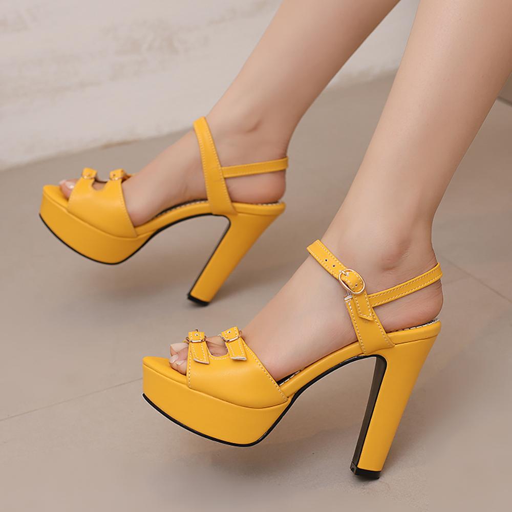 Red Women Platform Slingback Sandals Peep Toe High Spike Heel Large Plus Size 50 Nightclub