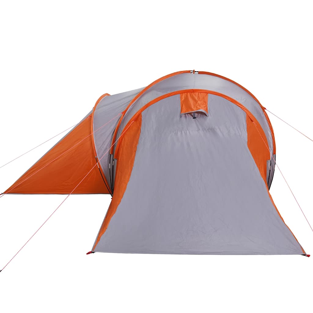 Dome Family Tent for 6 Persons Grey and Orange Waterproof