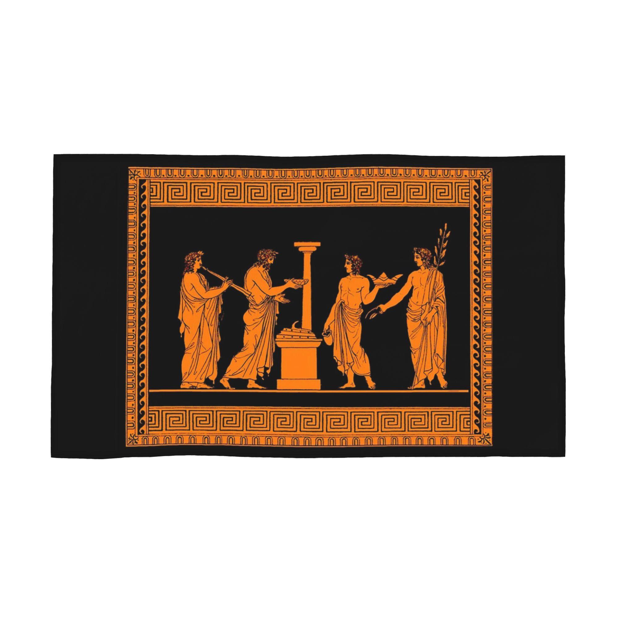 

Red figure Greek vase offering scen Soft Face Towel Quick Dry Pool Bath Cotton Towels Absorbent W30*H60(CM)