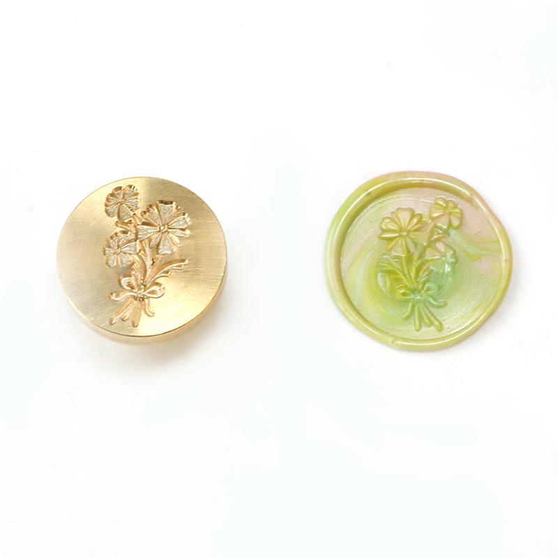 Retro Flower & Grass Wax Seal Stamp for Kids 30mm