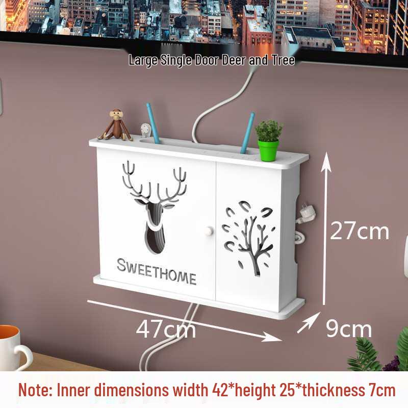 Wall-Mounted No-Drill WiFi Router and TV Set-Top Box Shelf for Living Room/Bedroom