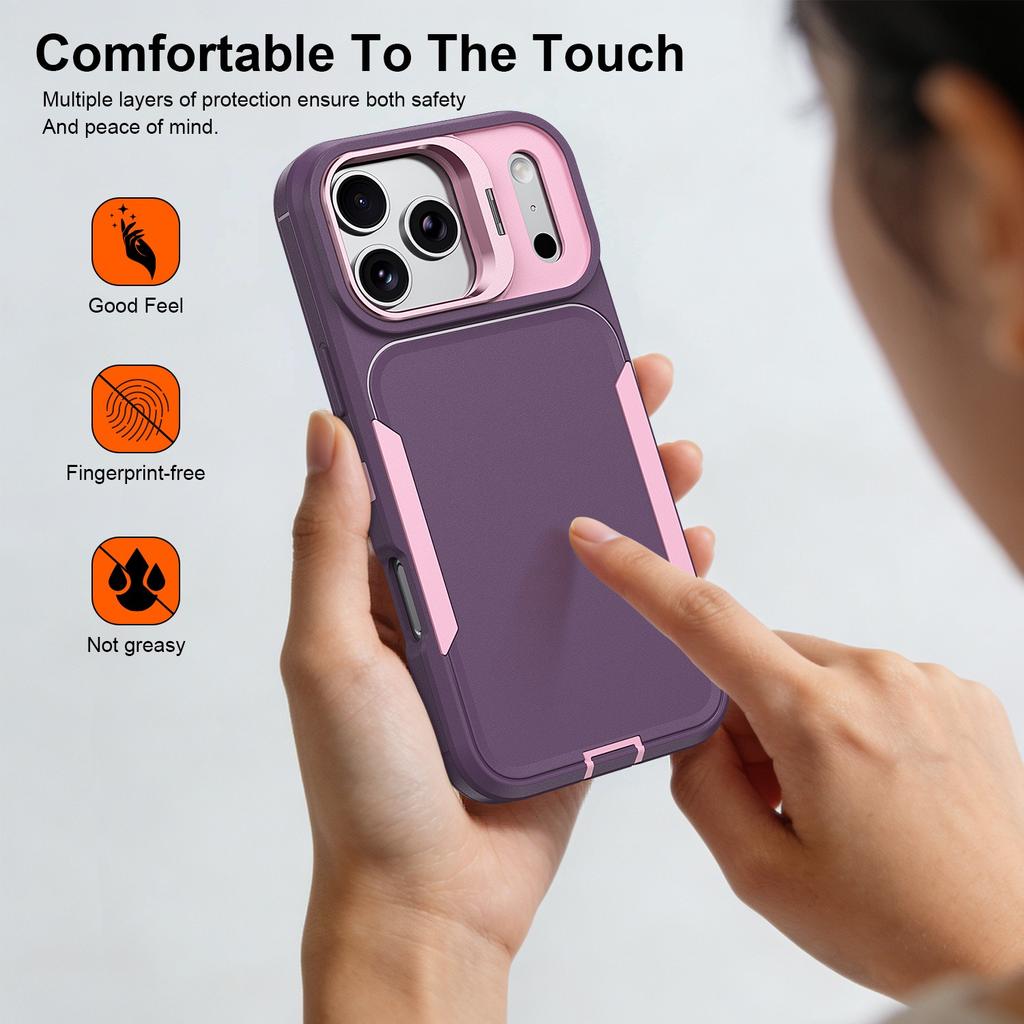 Heavy Duty Alloy Lens Holder Case for iPhone 17 ProMax 16 15 14 Plus 13 12 Air 17e Matte Anti-fingerprint Impact Resistant Cover