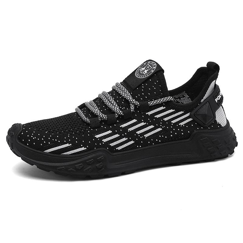 

Men s shoes spring and summer lace-up mesh fly-woven large-size men s casual sports shoes men s breathable outdoor running trendy shoes 38