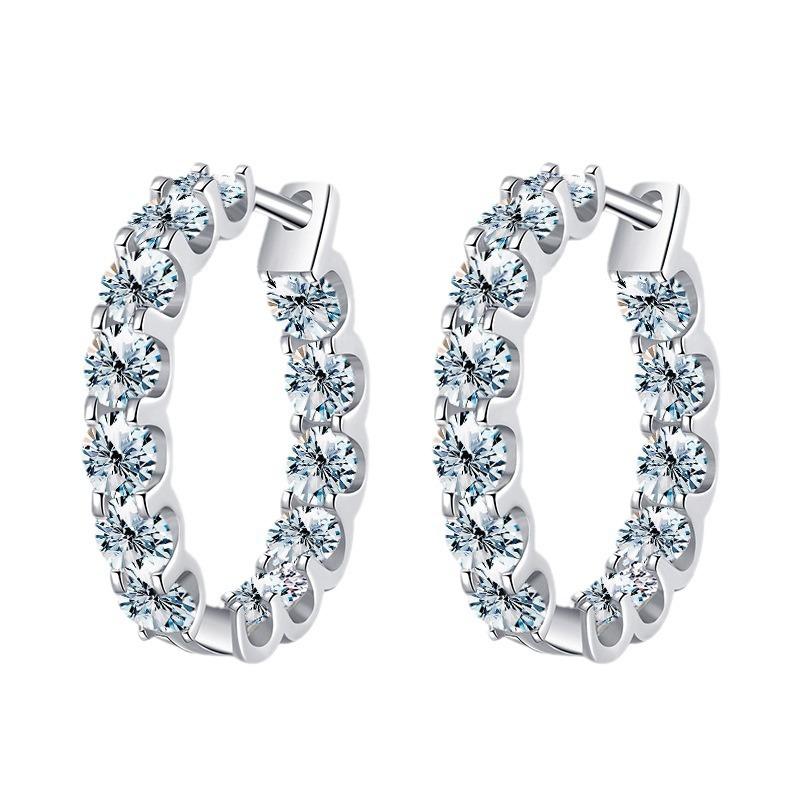 Gra Certified 2.6ct Moissanite Earring 925 Sterling Sliver Wedding Huggie Moissanite Hoop Earring for Women Wedding Jewelry
