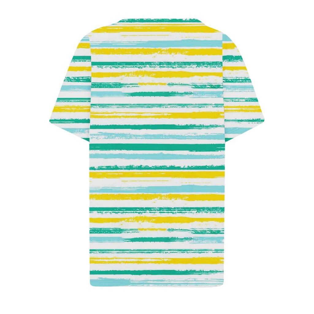 Camicia Estiva da Donna a Maniche Corte con Scollo a V Business Casual T-Shirt Larga Abbigliamento Moda Trendy Top