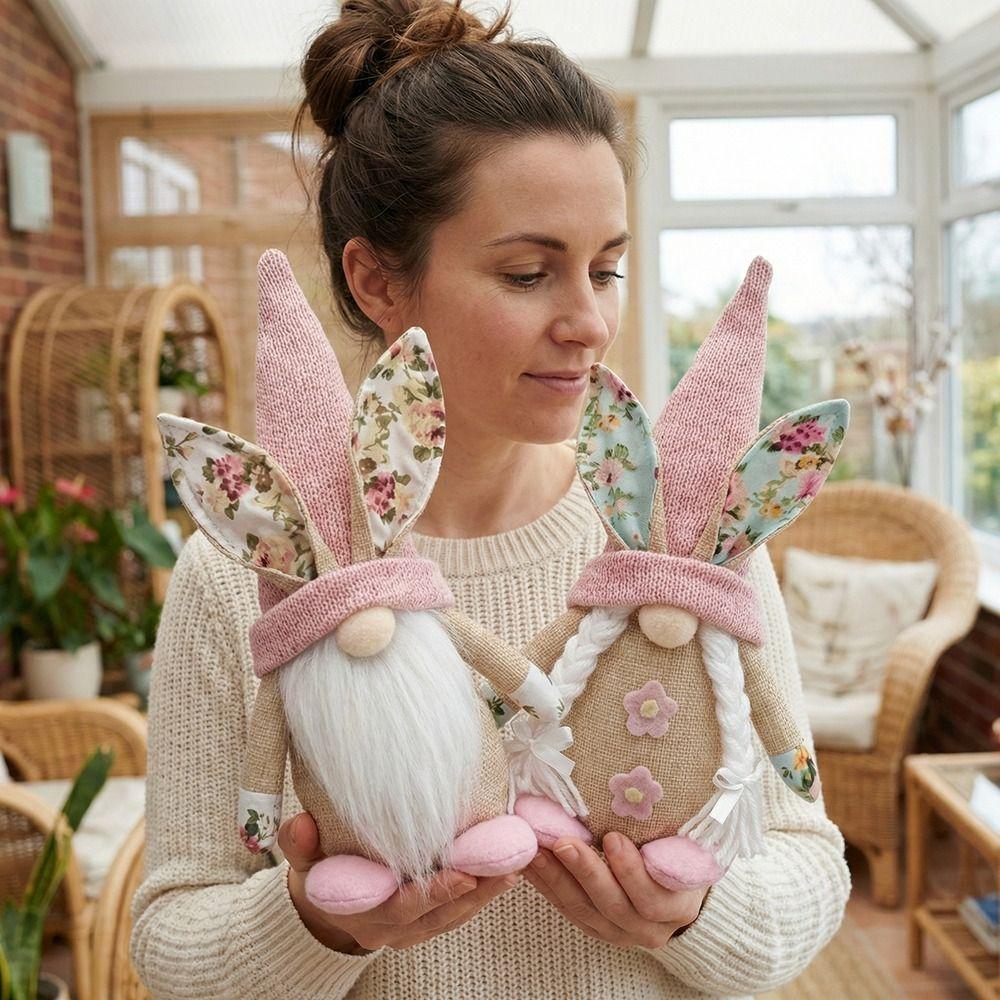 Cartoon Easter Bunny Gnome Faceless Design Elf Stuffed Doll Easter Bunny Ornaments  Home Decor