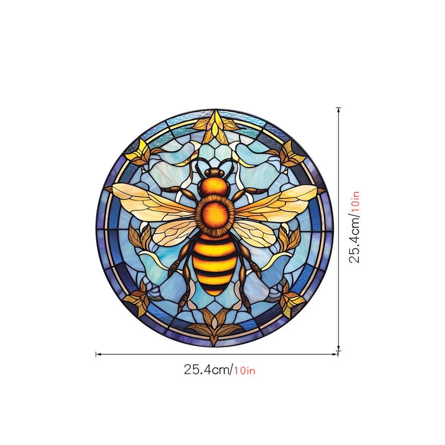 New Antique Color Dyed Hummingbird Iris Japonica Window Glass Electrostatic Sticker Detachable Decorative Film Home Decorations