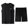 [Cool feeling] Summer pajamas men's pure cotton vest sleeveless shorts thin men's casual loungewear set summer
