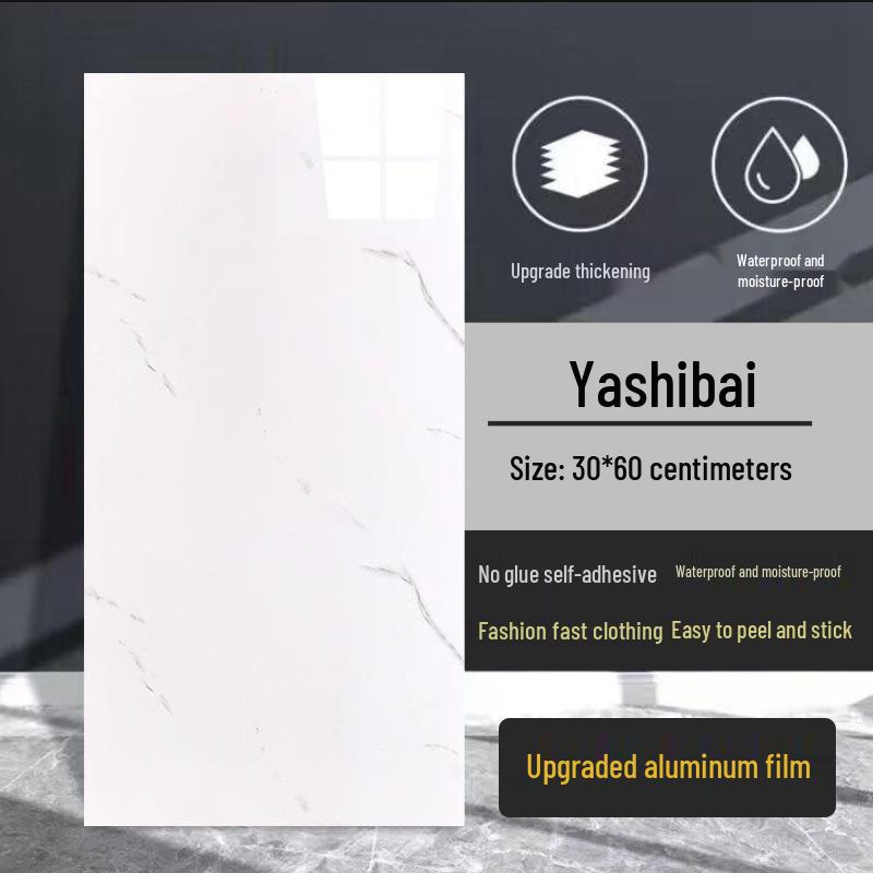 Wasserdichter Marmor Fliesenaufkleber: Selbstkleidende, schimmelresistente PVC-Wandverkleidung für Küchen & Bäder