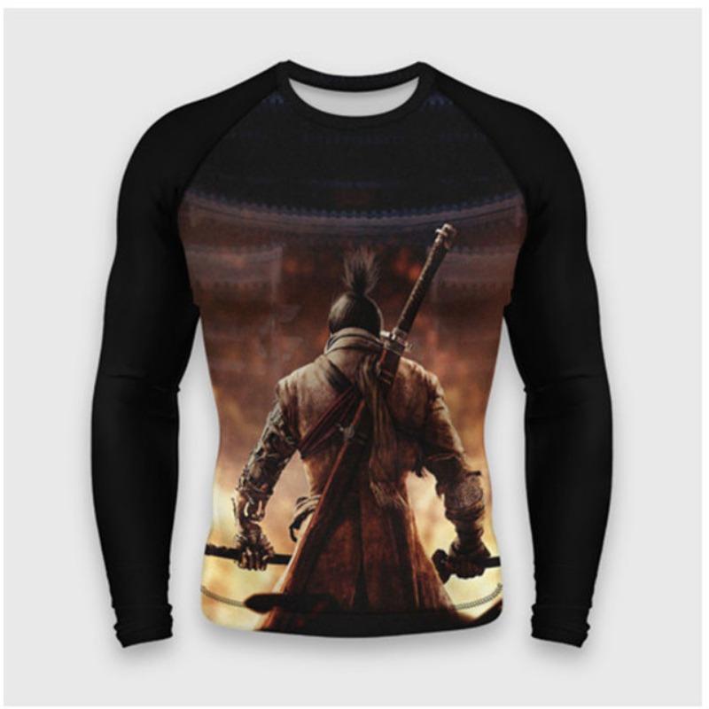 Japanese Bushido 3D Harajuku Printed Men's And Women's Cartoon Fashion Cool Casual Round Neck Long Sleeved T-shirt Handsome Top