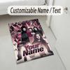 Personalized Crystal Velvet Carpet,Tokio Hotel Custom Printed Name, Plush Area Rug For Home Indoor Decor
