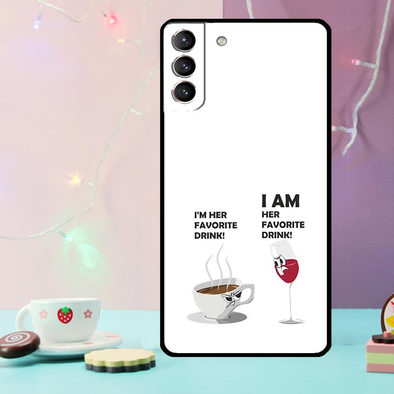 Coffee Wine Cup Phone Case For Samsung Galaxy S25 Ultra S20 S21 S22 S23 S24 Plus S9 S10 S24 FE S25 FE Cover