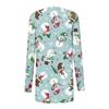 Women's Fashion Casual Christmas Print Medium Length Cardigan Jacket Coat