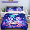 3pcs Magic Potion Two Unicorns Quilt Cover Set - Soft and Cozy Bedroom, Guest Room and Dorm Decorative Bedding 3-Piece Set 1 Quilt Cover + 2 Pill