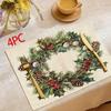 4pcs Linen Placemats, Christmas Theme Set Placemats 12x18 Inches, Suitable for Home Kitchen Table Decoration, Holiday Party Scene Decoration, Home