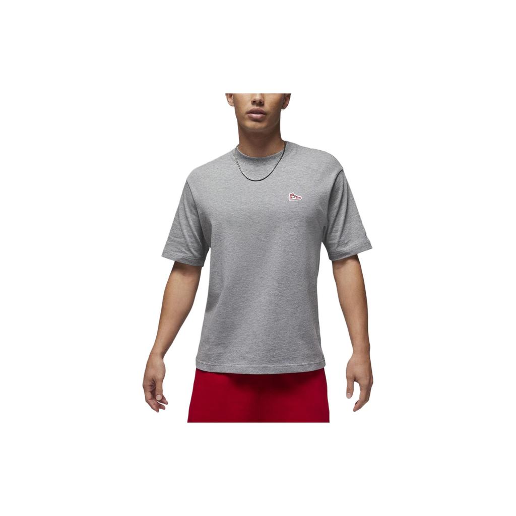Jordan Solid Color Crew Neck Casual Pullover Short Sleeve T-Shirt Men Tops Gray FN5983-091
