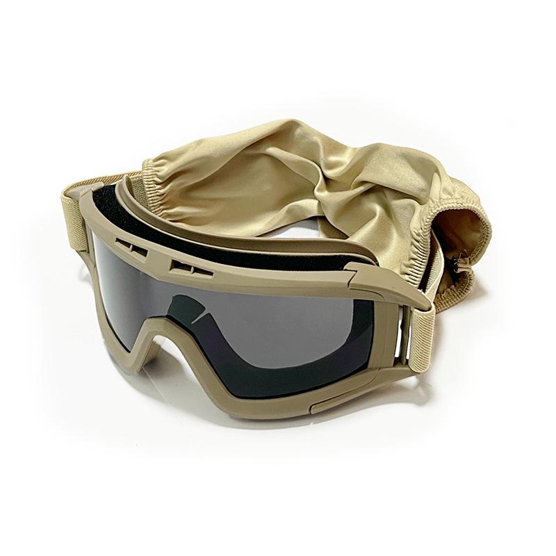 Impact-Resistant Tactical Combat Goggles - Windproof & Sandproof Shooting Glasses for Outdoor Use