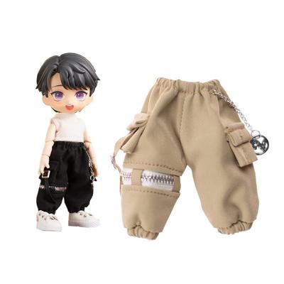 Rakulifey Obitsu 11 Clothes Pants OB11 Size Outfit Trousers Obitsu Doll Clothes BJD Doll Clothes 1/12 (Khaki)