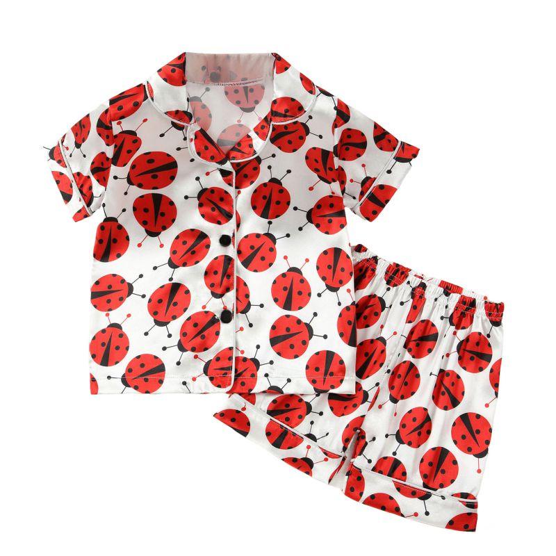 1-8 Years Kids Summer Pajama Set Short Sleeve Shirt and Shorts Loungewear