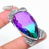 Bi-Color Tourmaline Gemstone Handmade 925 Sterling Silver Pendant 2.64" Y6Q42