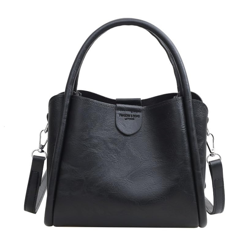 

STHBUO Women s Small CrossbodyHandbagShoulder Bag with Woven Design, Detachable Shoulder Strap and Handkerchief (Black)