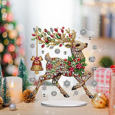 Acrylic Special Shaped Winter Animal Diamond Painting Tabletop Ornaments Kit Table Top Diamond Painting Ornament Kits for Adults