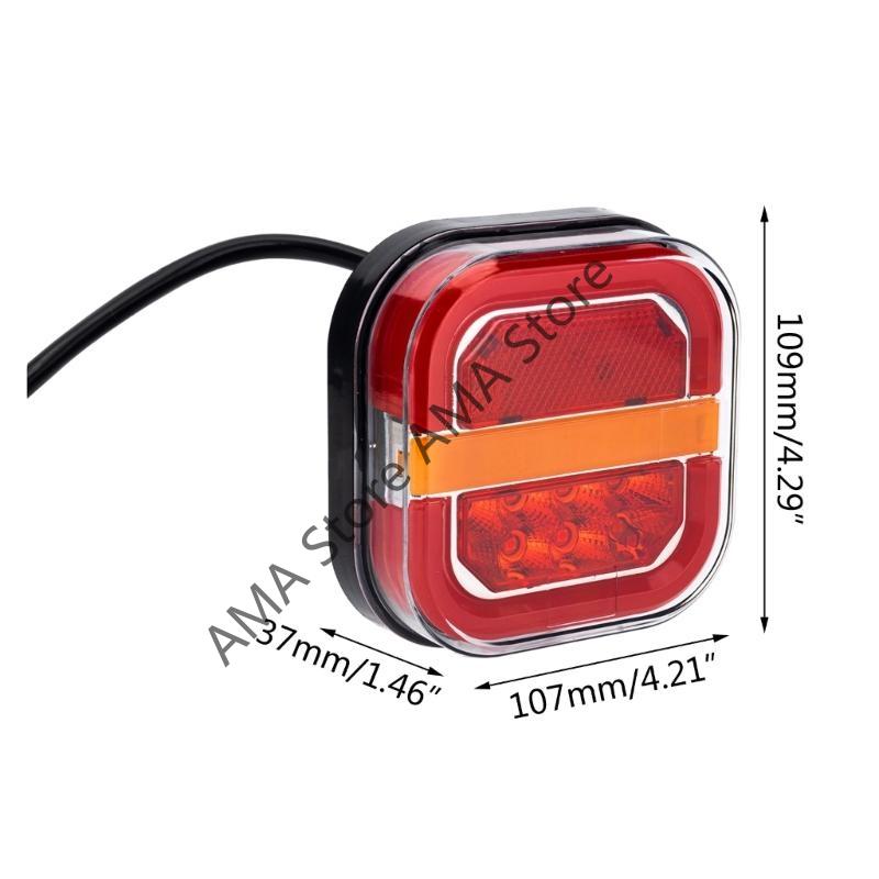 X7JF 2pcs Trailer LED Tail Number Plate Light Rear Reverse Brake Stop Lamp