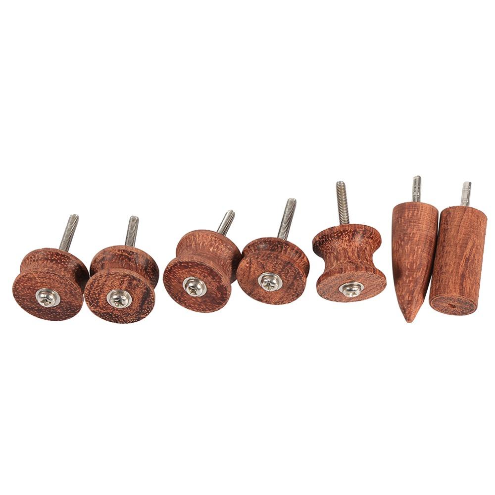 7 PCS Wood Leather Burnisher Kit with Electric Polished Head Pointed Tip Leather Slicker Tool Set 3mm Hardened Steel Shaft