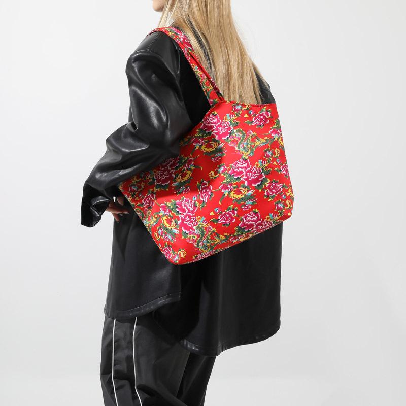 Popular Northeast Big Flower Bags2024 New Women's Large Capacity Tote Bag Ethnic Trend Shoulder Satchel Axillary