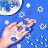 200PCS Hanukkah Decorations Confetti Hanukkah Table Confetti Decorations Je Confetti Chanukah Holiday Decorations Silver and Blue Hanukkah Confetti