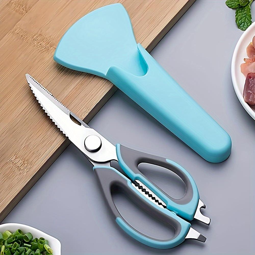 Multifunctional Kitchen Scissors with Magnetic Holder - Detachable Stainless Steel Food Scissors, Ergonomic Handles