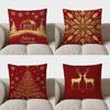 Weihnachtshaus mit Schneeflocken Kissenbezug Muster Kissenbezug Geeignet für Sofa Schlafzimmer Auto Kissenbezug
