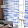 Watercolor Striped Blue Tulle Window Curtains for Bedroom Luxury Home Decor Drapes In Living Room Chiffon Panels