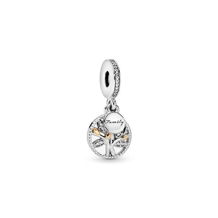 Pandora Family Tree Decoration 14K Gold/925 Silver Cubic Zirconia Pendant Women pendant 791728CZ Box,F,Silver