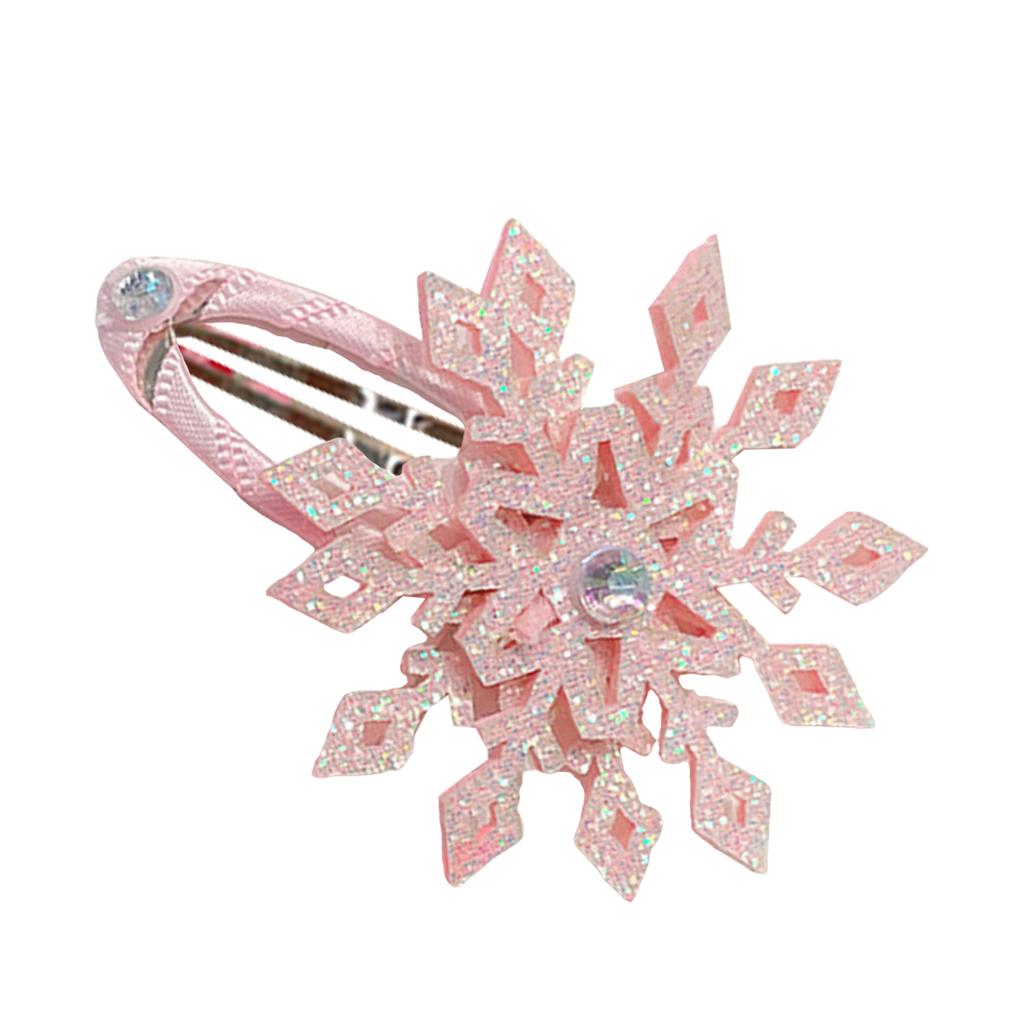 Snowflake Hair Clip Christmas Barrette Sweet Christmas Flat Clip Hairpin Christmas Elegant Hair Clip for Bunches