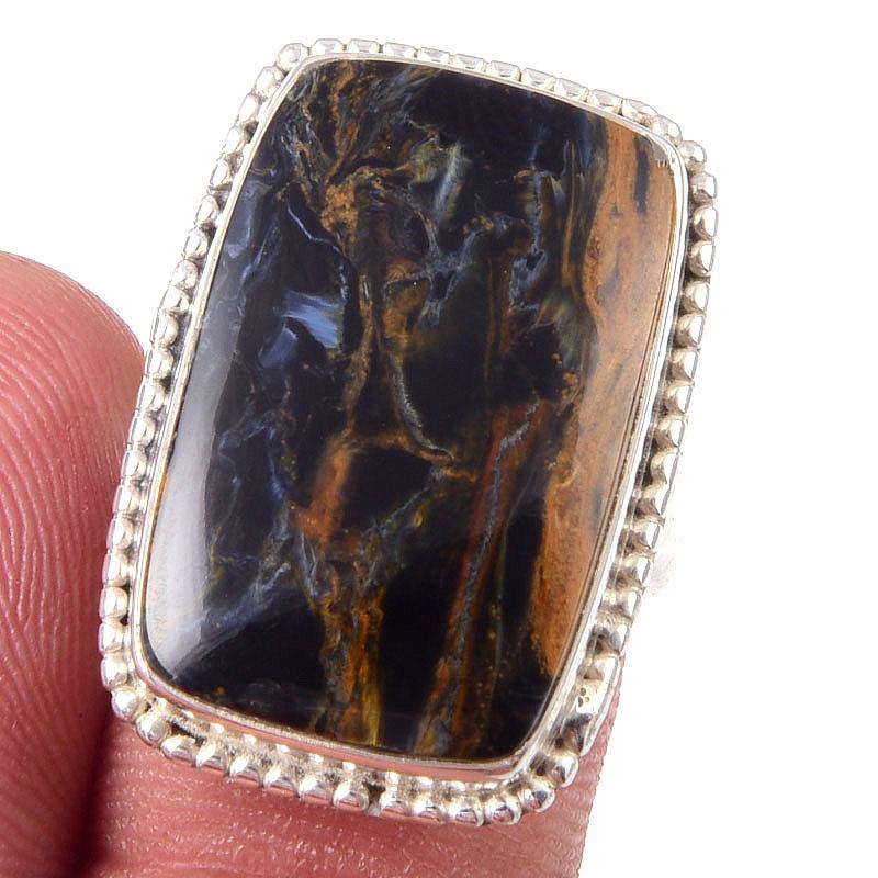 

Natural Pietersite Gemstone Handmade 925 Solid Sterling Silver Ring Size 6 r0n06